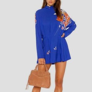 Free people Gemma dress in blue NWOT